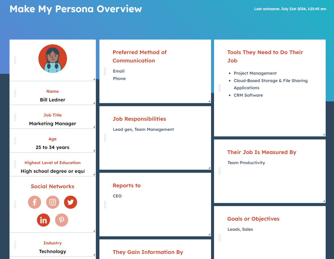 buyer Persona example